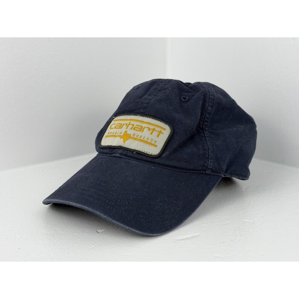 Carhartt Rugged Quality Texas Patch Hat Navy Blue Canvas Adjustable Baseball Cap